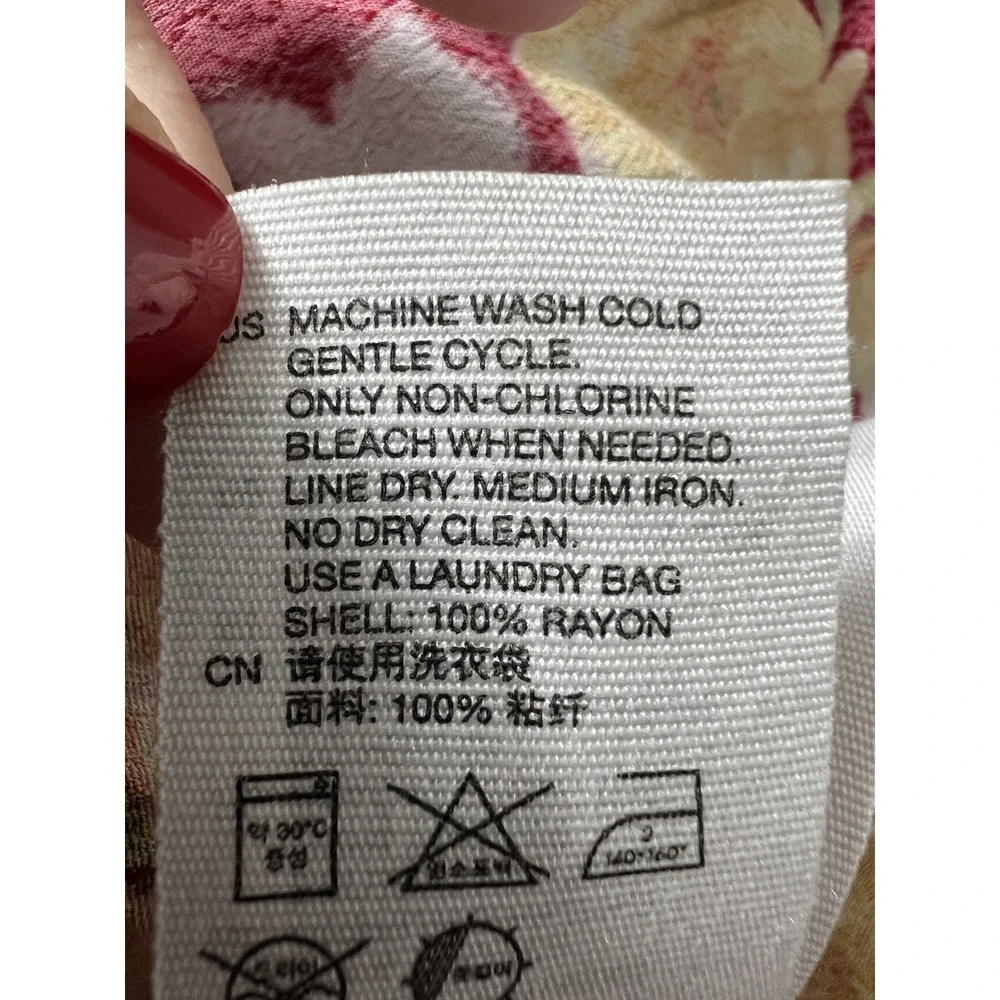 & Other Stories Floral‎ Mini Dress Sz US 8 Batwing Flowy Casual Beach Resort - Picture 6 of 10